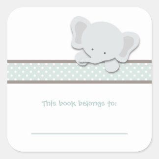 Sticker Carré Little Elephant {Turquoise} | Plaques