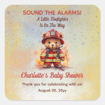 Little Firefighter Teddy Bear Baby Shower 