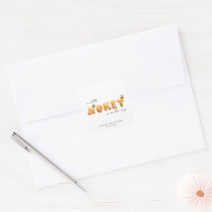 Sticker Carré Little Honey Bee Baby shower Honeypeb