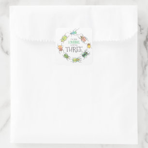 Sticker Carré Little Lovebug fête d'anniversaire
