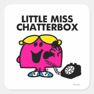 Sticker Carré Little Miss Chatterbox & Black Telephone