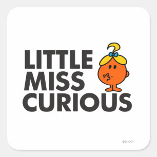 Sticker Carré Little Miss Curious   Black Lettering