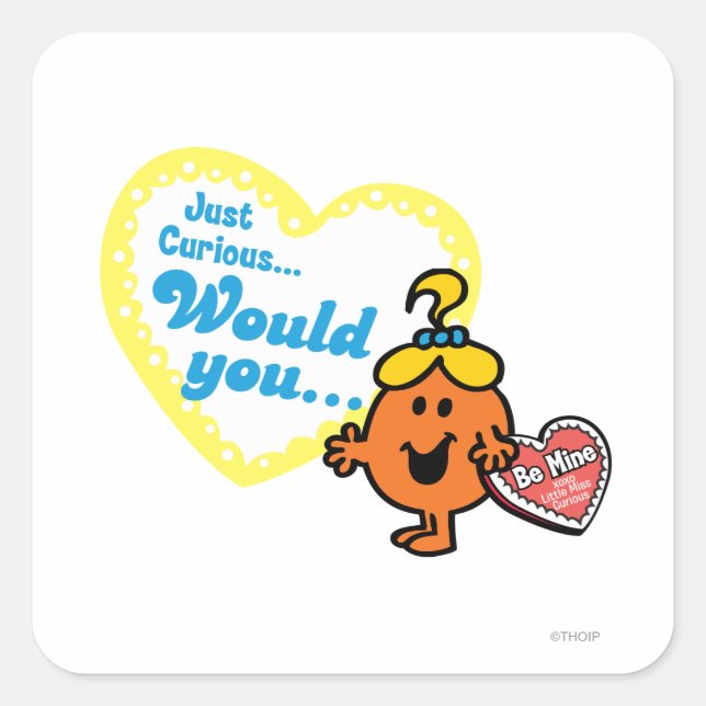Sticker Carré Little Miss Curious Valentine's Day Wish (Devant)