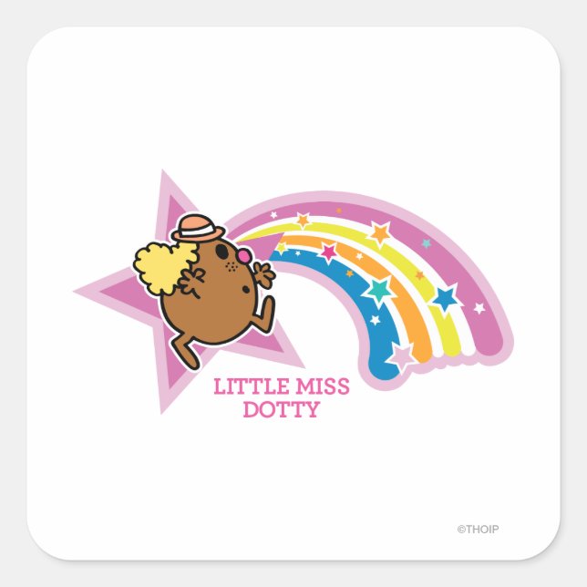 Sticker Carré Little Miss Dotty | Chasing Rainbows (Devant)