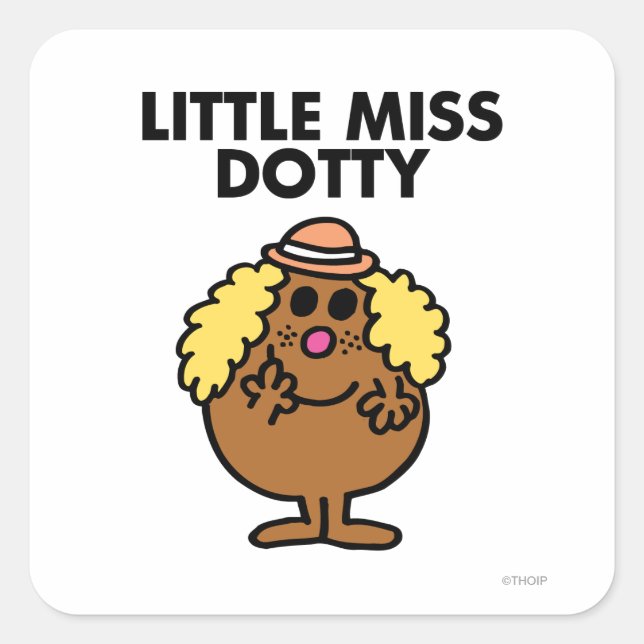 Sticker Carré Little Miss Dotty | Lettres noires (Devant)