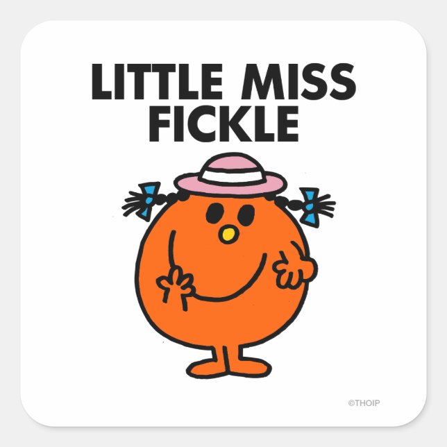 Sticker Carré Little Miss Fickle | Lettres noires (Devant)