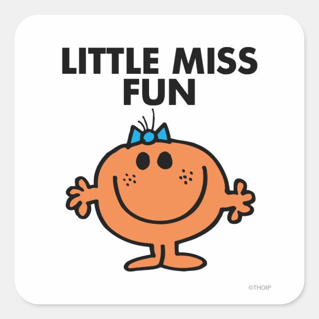 Sticker Carré Little Miss Fun | Lettres noires (Devant)