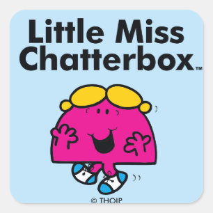 Sticker Carré Little Miss   Little Miss Chatterbox est si chatty