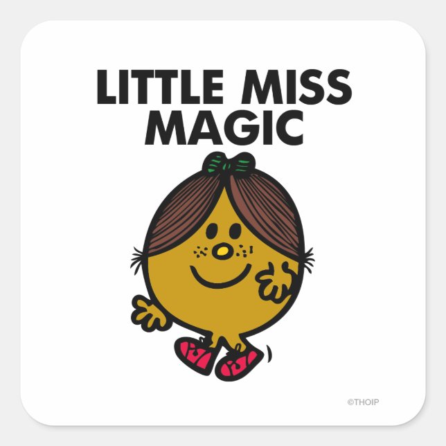 Sticker Carré Little Miss Magie | Lettres noires (Devant)