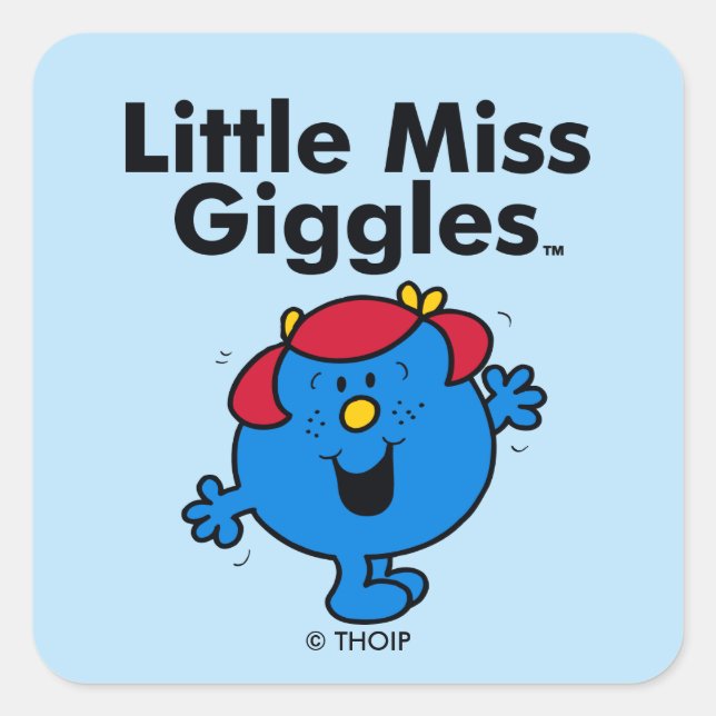 Sticker Carré Little Miss | Petite Miss Giggles Aime Rire (Devant)