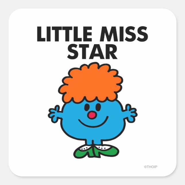 Sticker Carré Little Miss Star | Lettres noires (Devant)