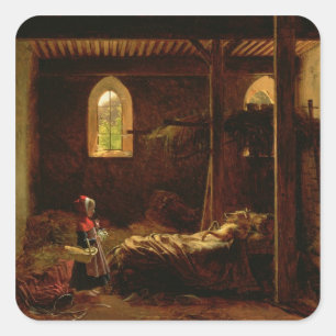 Sticker Carré Little Red Riding Hood, vers 1820
