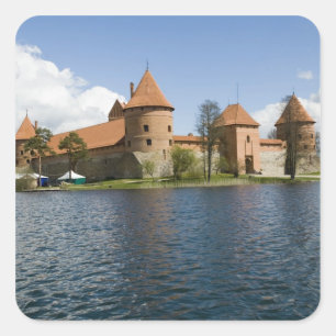 Sticker Carré Lituanie, Trakai. Château d'Île 3