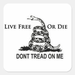 Sticker Carré Live Free or Die Don't Tread On Me - New Hampshire