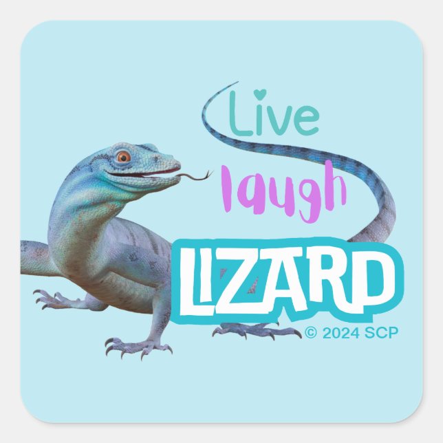 Sticker Carré Live Laugh Lizard (Devant)