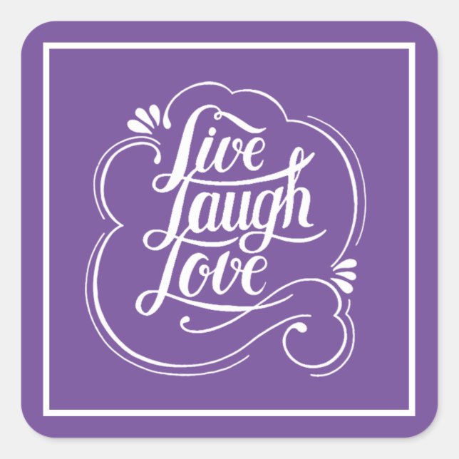 Sticker Carré LIve rire amour (Devant)