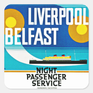 Sticker Carré Liverpool - Ferry Belfast