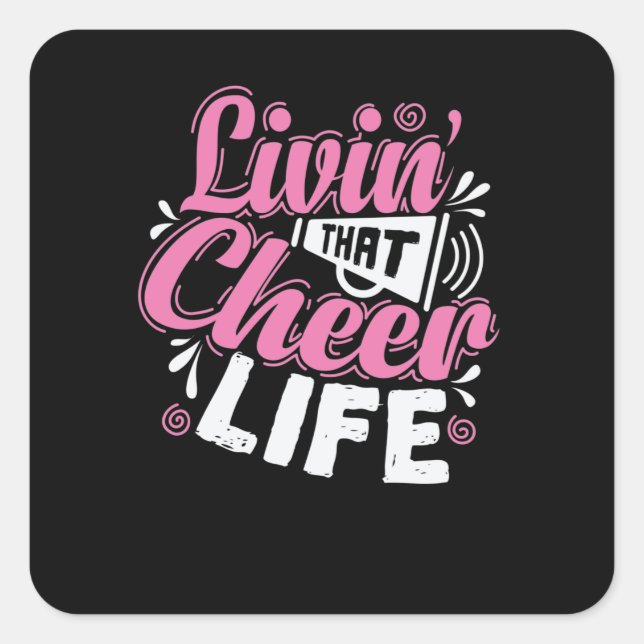 Sticker Carré Livin'that Cheval Life Pom-pom girl Touren Sport (Devant)