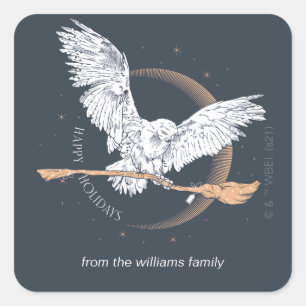 Sticker Carré Livraison Hedwig Joyeuses Fêtes   Personnalisé