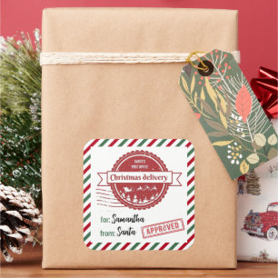Sticker Carré Livraison spéciale Noël de Père Noël