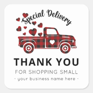 Sticker Carré Livraison spéciale Valentines Day Petites entrepri