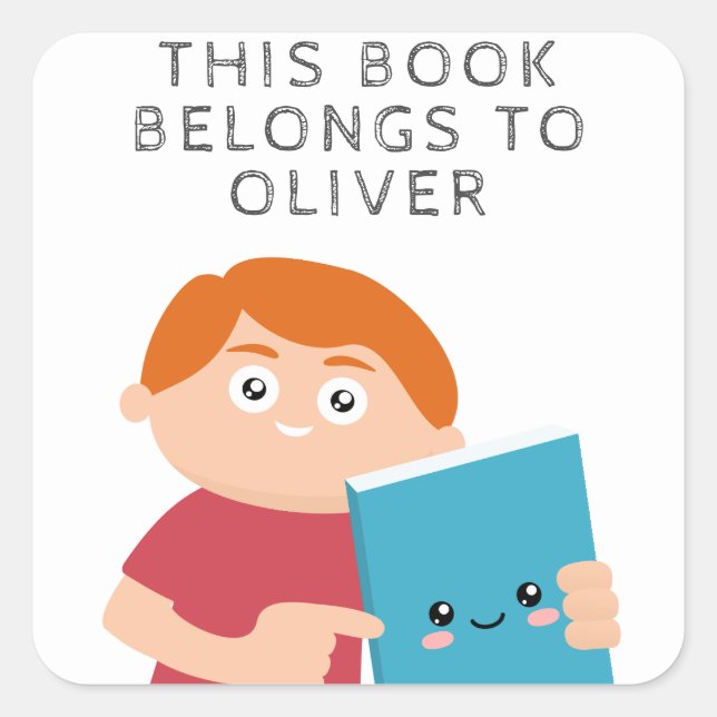 Sticker Carré Livre de garçons (Devant)