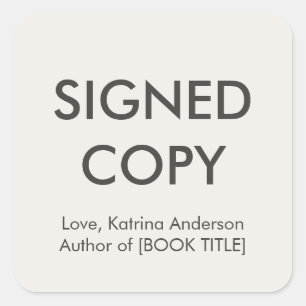 Sticker Carré Livre exemplaire signé par l'auteur Autographe Édi