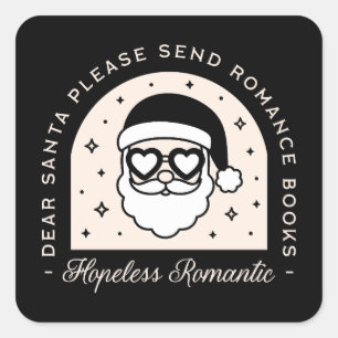 Sticker Carré Livres romantiques de Noël esthétique sombre