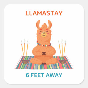 Sticker Carré Llamastay à 6 pieds