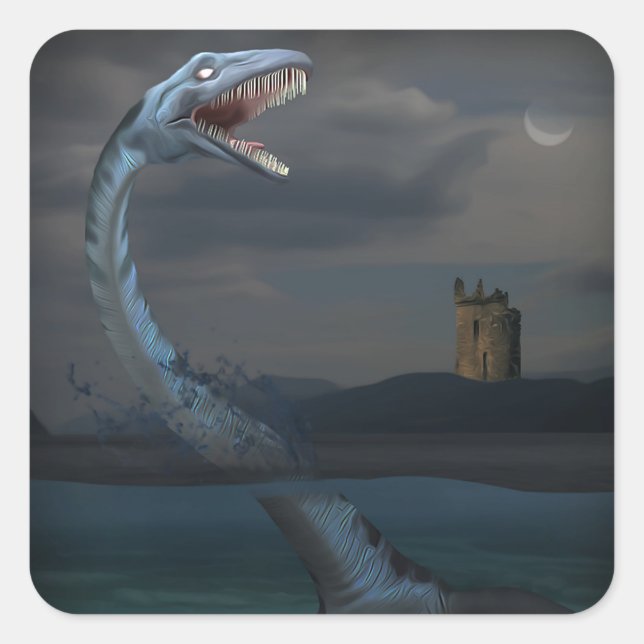 Sticker Carré Loch Ness Monster (Creeptid) (Devant)