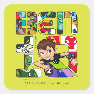 Sticker Carré Logo Ben 10 Alien