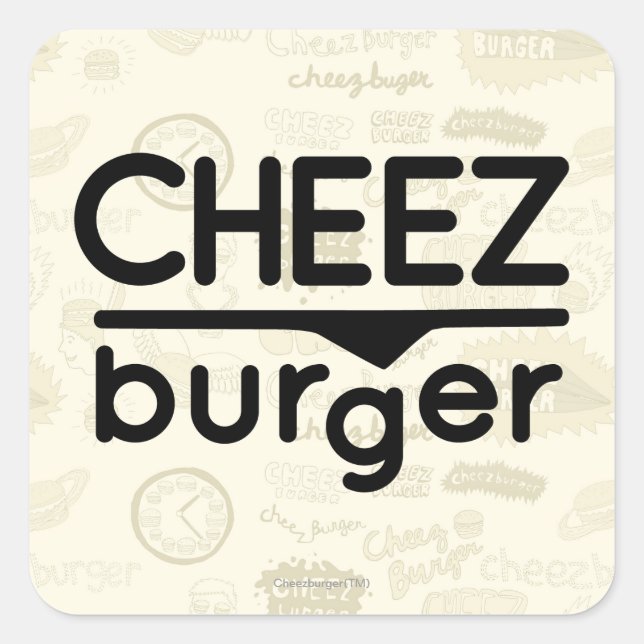 Sticker Carré Logo Cheezburger (noir) (Devant)