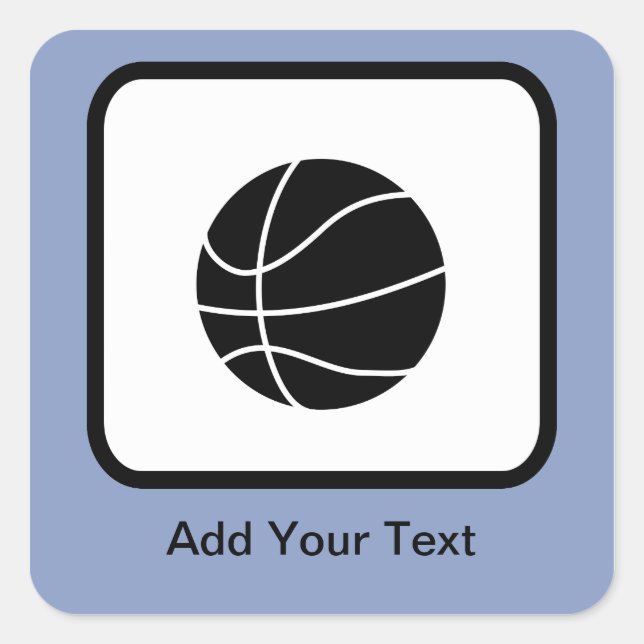 Sticker Carré Logo de basket-ball personnalisable (Devant)