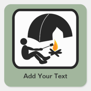 Sticker Carré Logo de camping personnalisable