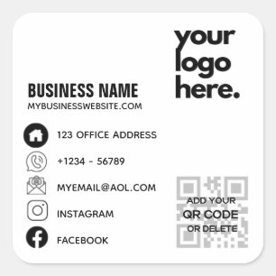 Sticker Carré Logo de conception de Carte de visite d'entreprise