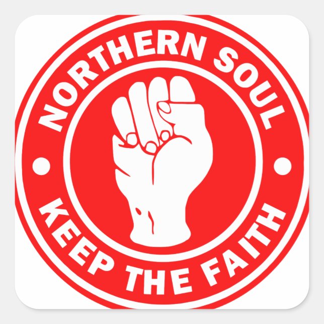 Sticker Carré Logo de l'âme du nord Rouge (Devant)