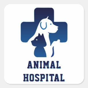 Sticker Carré 🏥 Logo de l'hôpital animalier Centre médical vété
