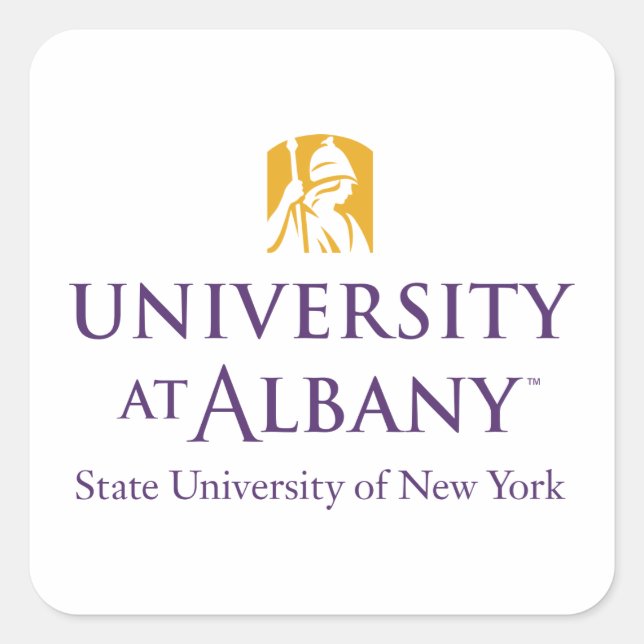 Sticker Carré Logo de l'Université d'Albany (Devant)