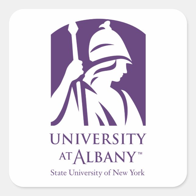 Sticker Carré Logo de l'Université d'Albany (Devant)