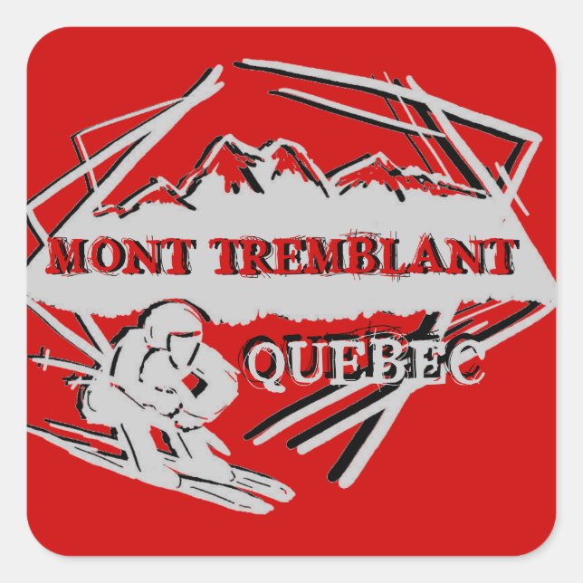 Sticker Carré Logo de ski du Québec Mont Tremblant (Devant)