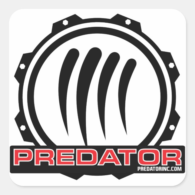 Sticker Carré Logo d'engrenage Predator Inc. (Devant)