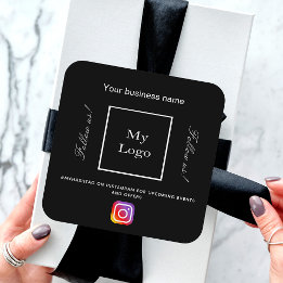 Sticker Carré Logo d'entreprise noir blanc instagram