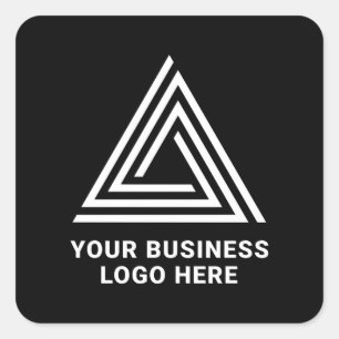 Sticker Carré Logo d'entreprise noir moderne minimaliste