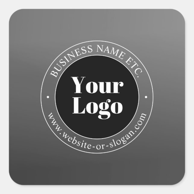 Sticker Carré Logo d'entreprise ou design & texte modifiable (Devant)