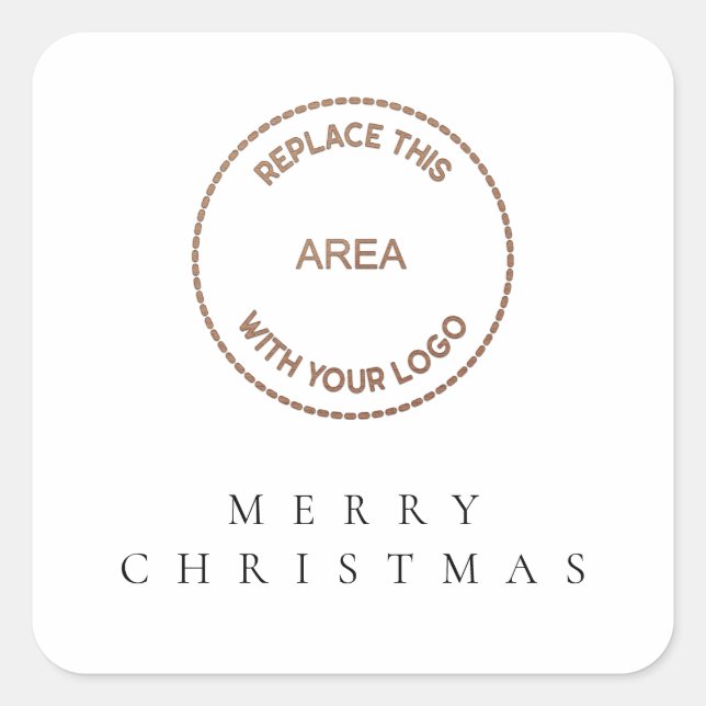Sticker Carré Logo d'entreprise simple Joyeux Noël (Devant)