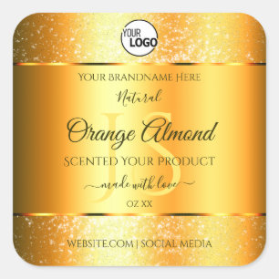 Sticker Carré Logo des initiales de Parties scintillant brillant