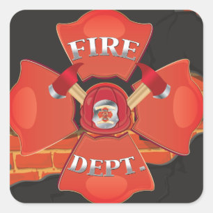 Sticker Carré Logo des pompiers