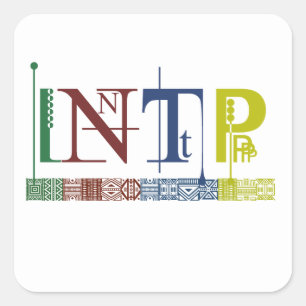 Sticker Carré Logo d'INTP - étiquette/autocollant nommés de