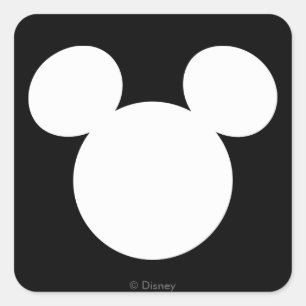 Sticker Carré Logo Disney Silhouette de Mickey Mouse