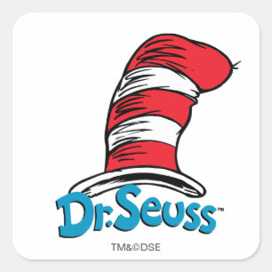 Sticker Carré Logo du chapeau de Dr Seuss